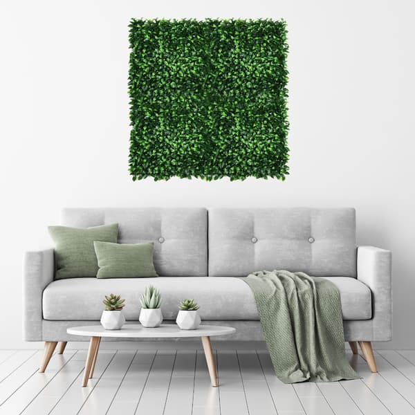 Vægpaneler kunstig hæk laurbærblad 1m² - 4 stk 50x50x4 cm