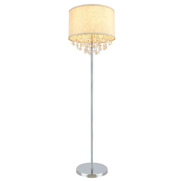 Kristallgolvlampa, modern design, LED-belysning, Silver, 220-240V