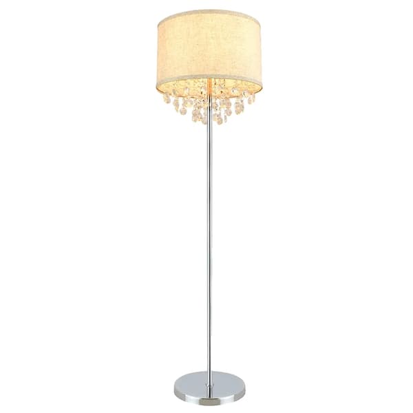 Kristallgolvlampa, modern design, LED-belysning, Silver, 220-240V