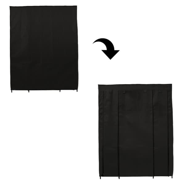 Sammenfoldelig stofgarderobe til XXL-tøj, sort
