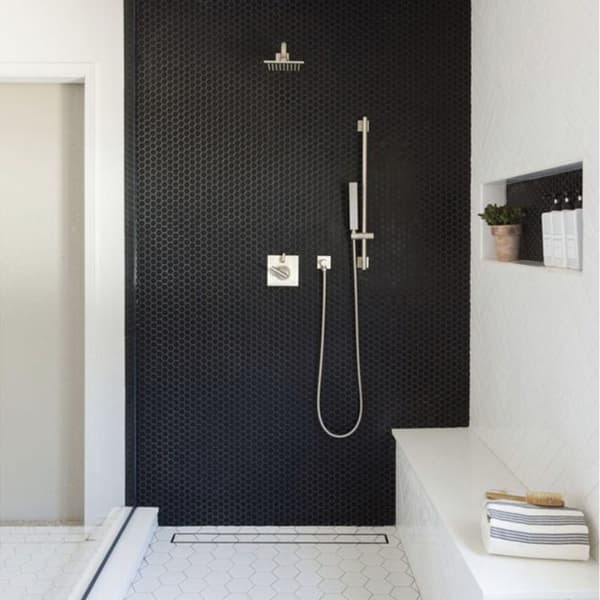 Hexagon mosaik 133421A Svart
