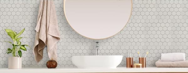 Hexagon mosaik 133422 Hvid