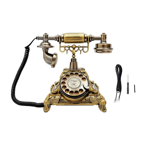 Vintage drejeskive telefon dekoration, retro europæisk stil, elegant design