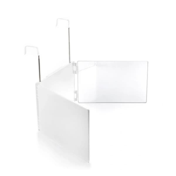 Baderomsspeil med sammenleggbart design og LED-belysning