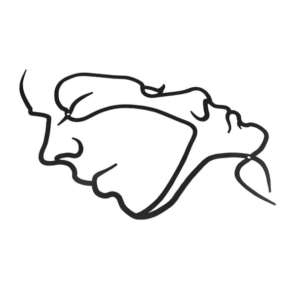 Metallinen seinäkoriste Faces - Musta