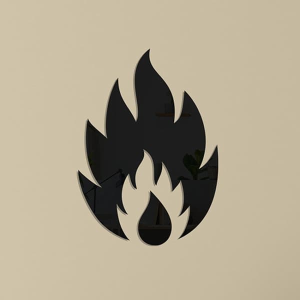 Koristepeilisarja 3D Flame 2kpl/Set Black