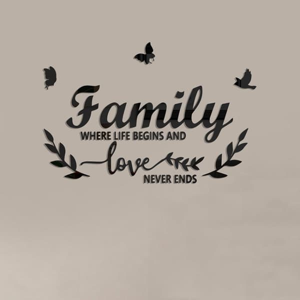 Koristepeilisarja 3D Familylove Black