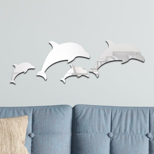 Koristepeilisarja 3D 4kpl/Set Dolphin Silver