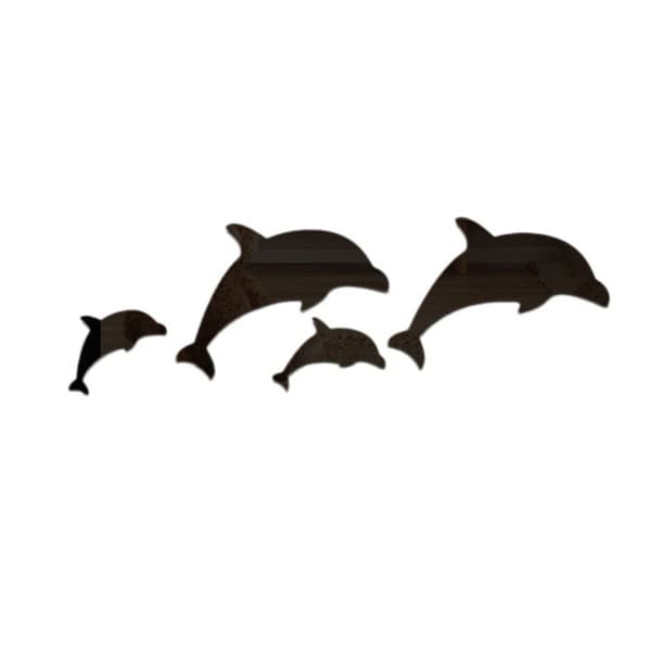 Koristepeilisarja 3D 4kpl/Set Dolphin Silver