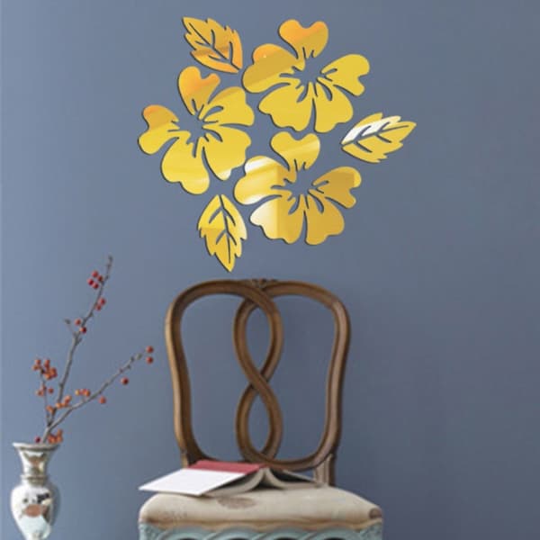 Koristepeilisarja 3D Flower Gold