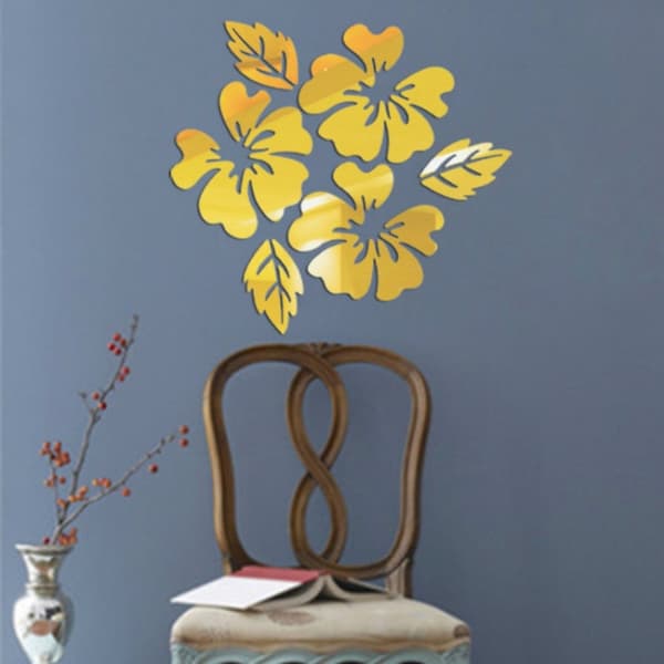 Koristepeilisarja 3D Flower Gold