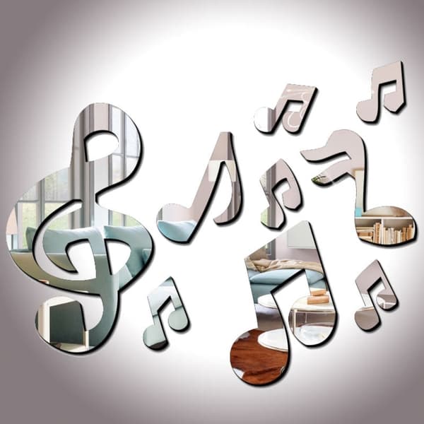 Koristepeilisarja 3D Musical Notes Blue