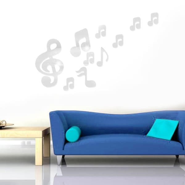 Koristepeilisarja 3D Musical Notes Blue
