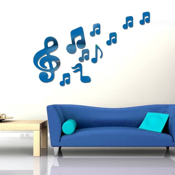 Koristepeilisarja 3D Musical Notes Blue