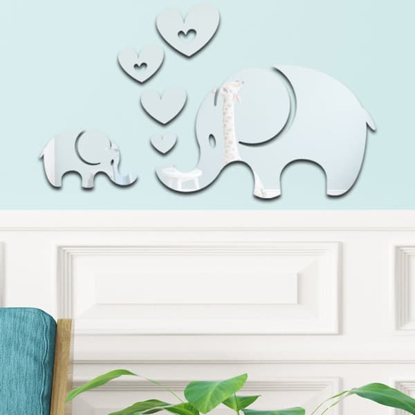 Koristepeilisarja 3D 6kpl/Set Elephant Black