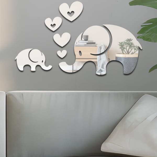 Koristepeilisarja 3D 6kpl/Set Elephant Black