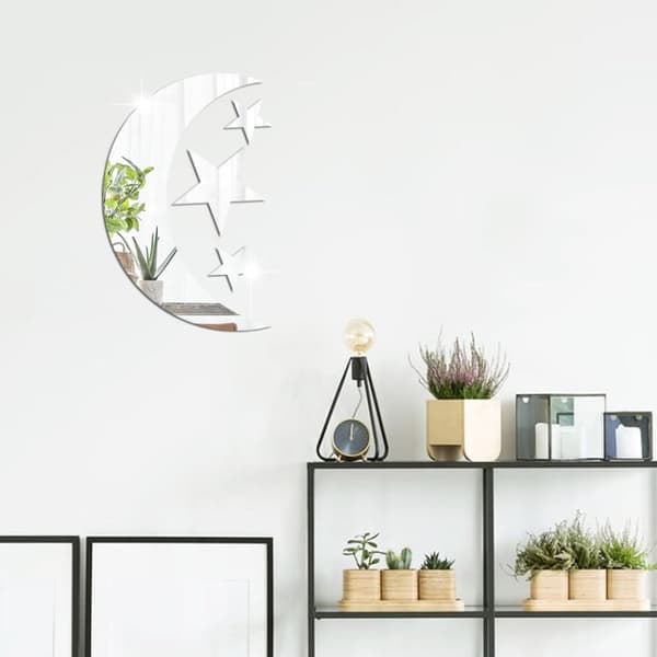 Koristepeilisarja 3D Moon Stars Silver