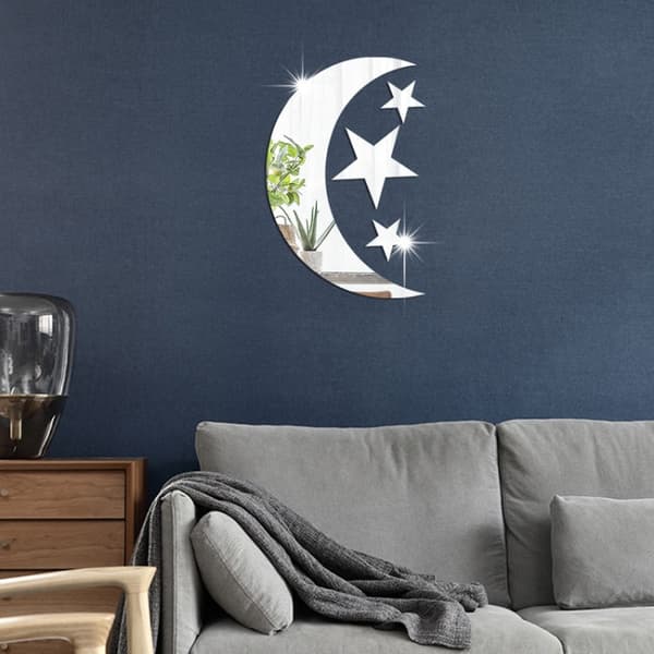 Koristepeilisarja 3D Moon Stars Silver