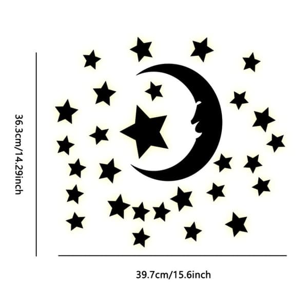 Koristepeilisarja 3D Stars/Moon Silver