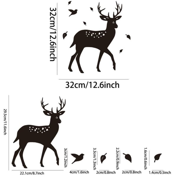 Koristepeilisarja 3D 8kpl/Set Deer Black