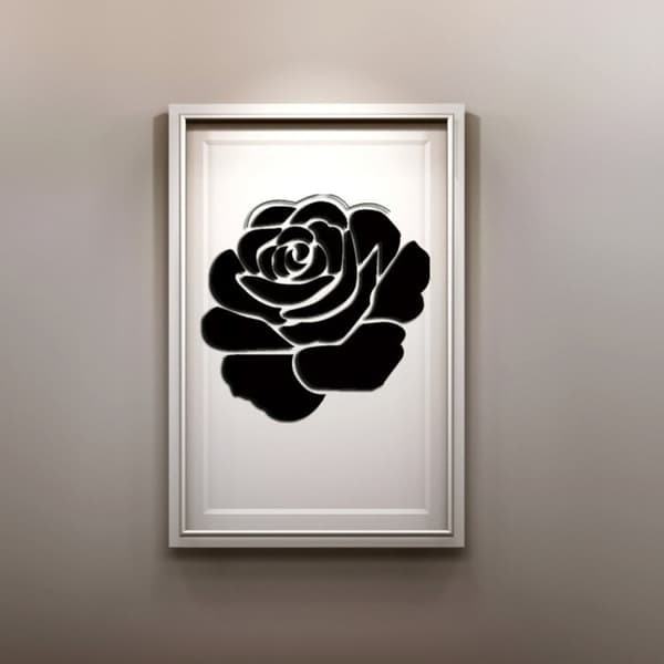 Koristepeilisarja 3D Flower 22cm Black