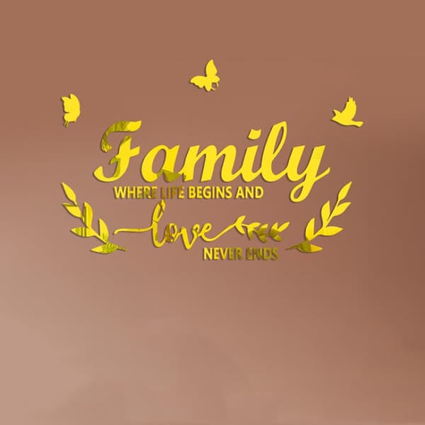Koristepeilisarja 3D Familylove Gold