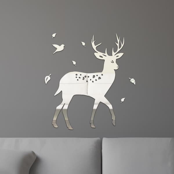 Koristepeilisarja 3D 8kpl/Set Deer Silver