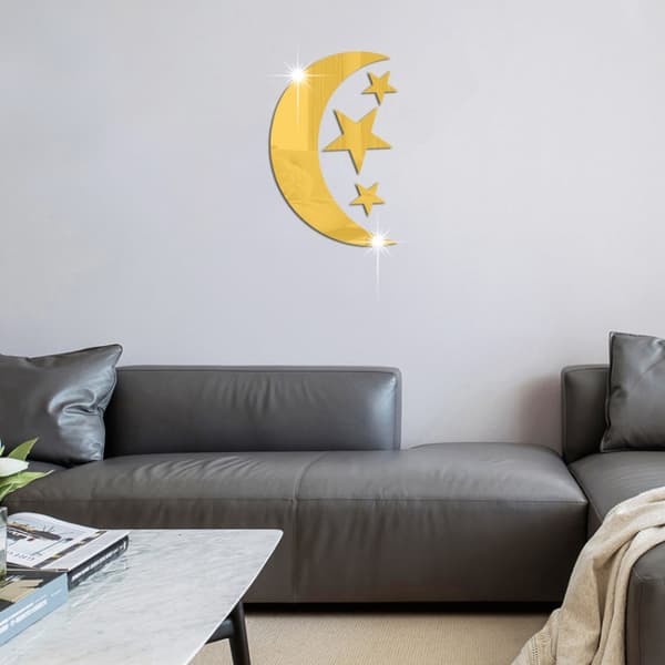 Koristepeilisarja 3D Moon Stars Gold