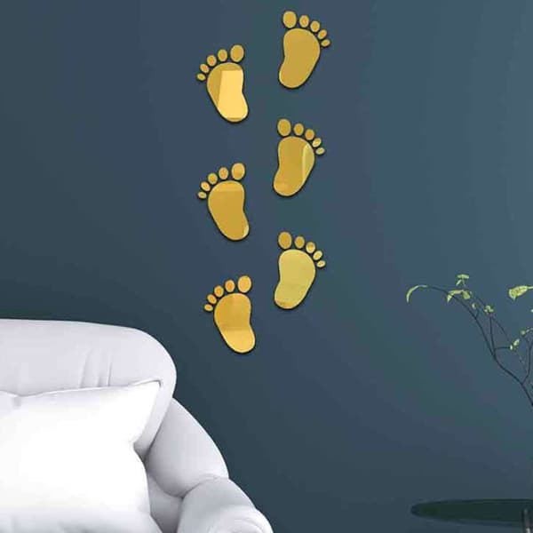 Koristepeilisarja 3D 36kpl/Set Feet Gold