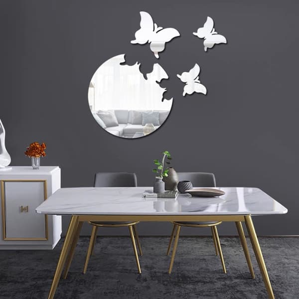 Koristepeilisarja 3D 4kpl/Set Butterfly Silver