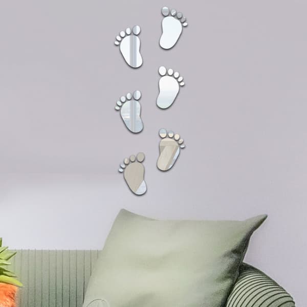 Koristepeilisarja 3D 36kpl/Set Feet Silver