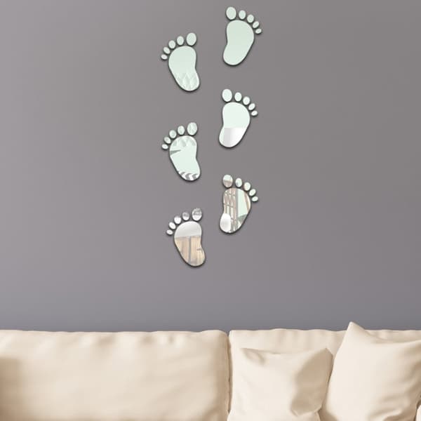 Koristepeilisarja 3D 36kpl/Set Feet Silver
