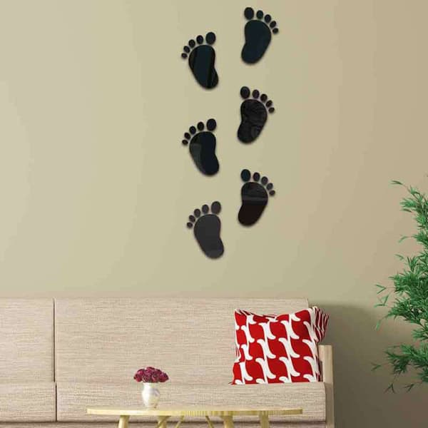 Koristepeilisarja 3D 36kpl/Set Feet Black
