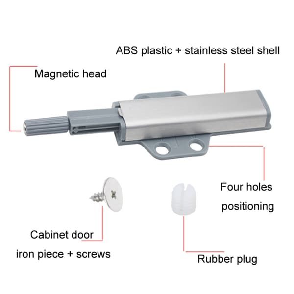 Magneettiset push/open-liittimet, joissa on ruostumaton teräs ja säädettävä magneettipää