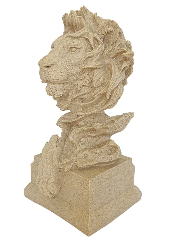 DEKORATIV FIGUR LØVENS KONGE 31 cm STATUETE LØVESTATUEN