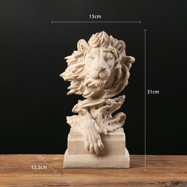 DEKORATIV FIGUR LØVENS KONGE 31 cm STATUETE LØVESTATUEN