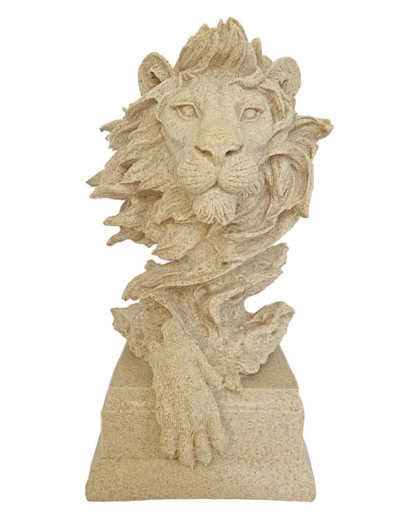 DEKORATIV FIGUR LØVENS KONGE 31 cm STATUETE LØVESTATUEN