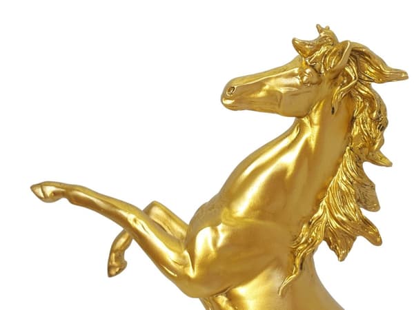 MAJESTÆT GYLDNE HESTESTATUET DEKORATIV FIGUR 29,5 cm TIL EN GAVE