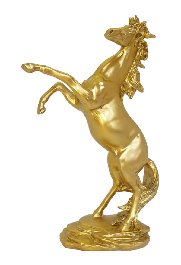 MAJESTÆT GYLDNE HESTESTATUET DEKORATIV FIGUR 29,5 cm TIL EN GAVE