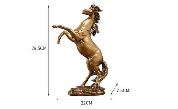 MAJESTÆT GYLDNE HESTESTATUET DEKORATIV FIGUR 29,5 cm TIL EN GAVE