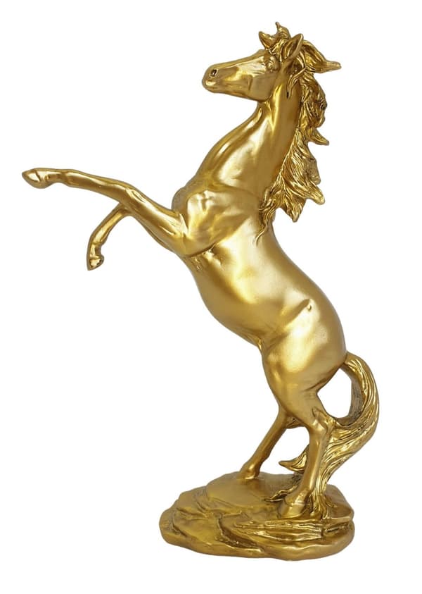 MAJESTÆT GYLDNE HESTESTATUET DEKORATIV FIGUR 29,5 cm TIL EN GAVE