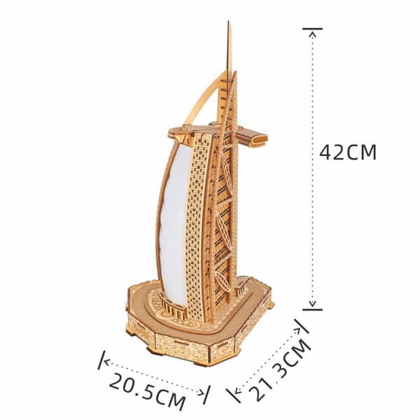 TRÆ 3D PUSLE BURJ AL ARAB 42 cm BURJ AL ARAB DIY 8+