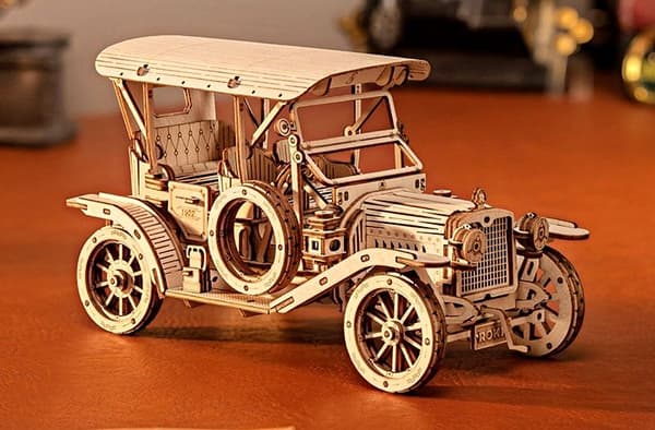 TRÄ 3D PUSSEL DIY RETRO HISTORY CAR 1910-tal