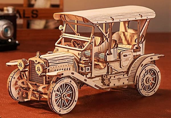 TRÄ 3D PUSSEL DIY RETRO HISTORY CAR 1910-tal