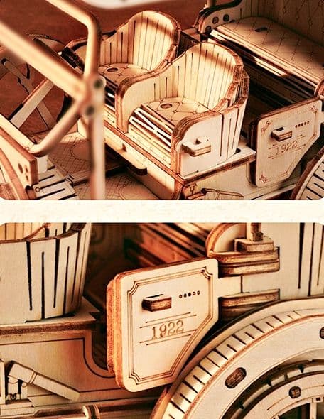 TRÄ 3D PUSSEL DIY RETRO HISTORY CAR 1910-tal