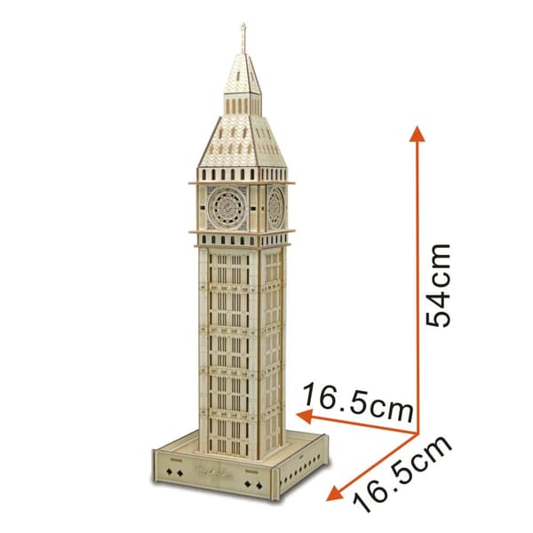 TRÆ 3D SPATIAL PUSLE BIG BEN DIY 8+