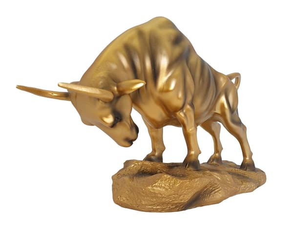 GYLDNE TYRESTATUE MAJESTICISK TYRESTATUETTE 33 cm