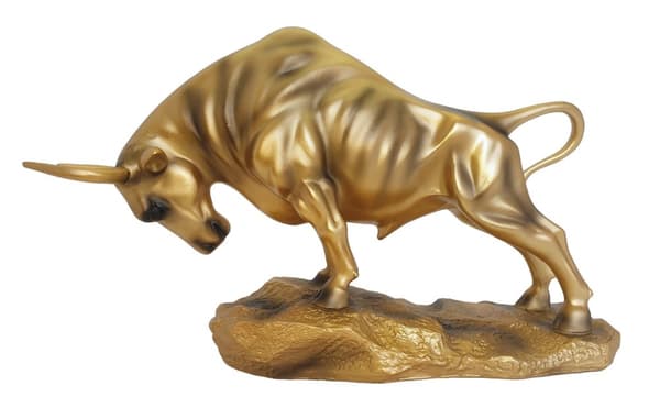 GYLDNE TYRESTATUE MAJESTICISK TYRESTATUETTE 33 cm