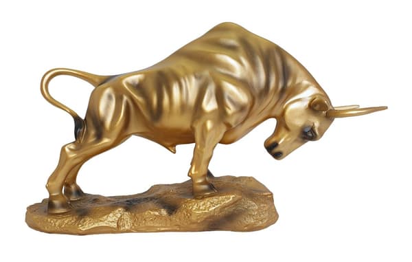 GYLDNE TYRESTATUE MAJESTICISK TYRESTATUETTE 33 cm