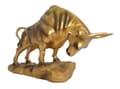Miniatyrbillede 1 af 5: GYLDNE TYRESTATUE MAJESTICISK TYRESTATUETTE 33 cm